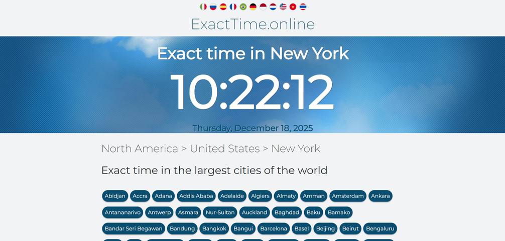 Time Projects Network: Multilingual Accurate Time Web Services