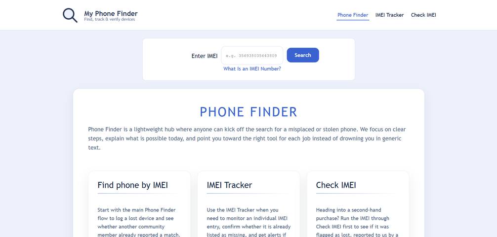 My Phone Finder: Lost Phone Location and Recovery Guidance